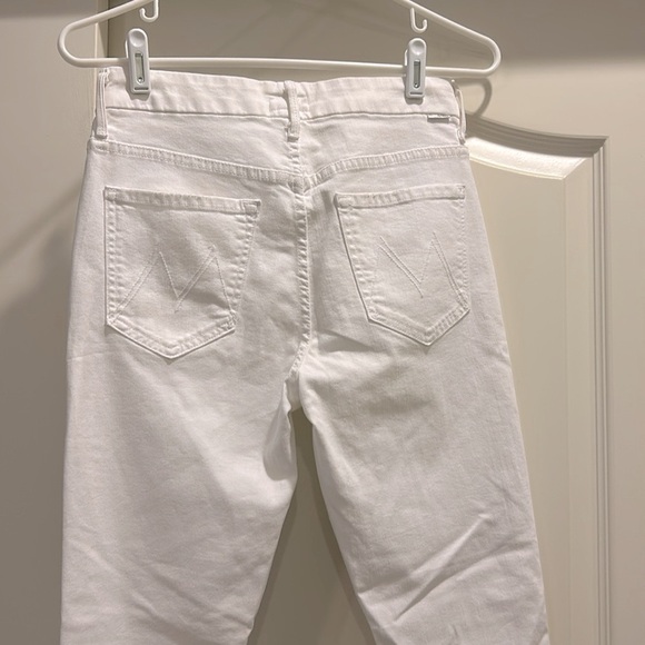 MOTHER High Waisted The Looker Ankle Fray Stayin’ Alive White Jeans - Picture 7 of 8